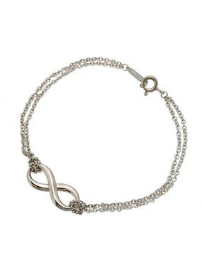 Tiffany & Co Bracelet Infinity Double Chain 925 Sterling Silver